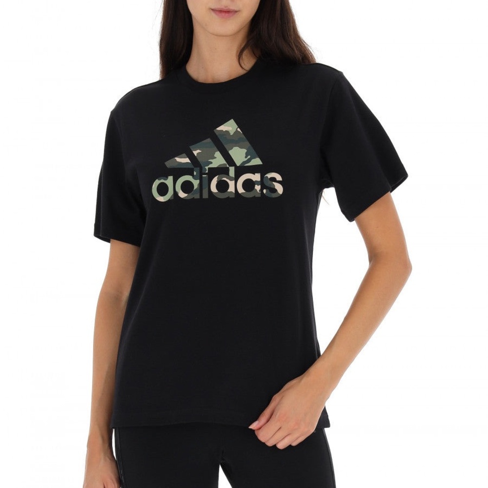 adidas Black Camo Logo Short Sleeve Tee Size S‎